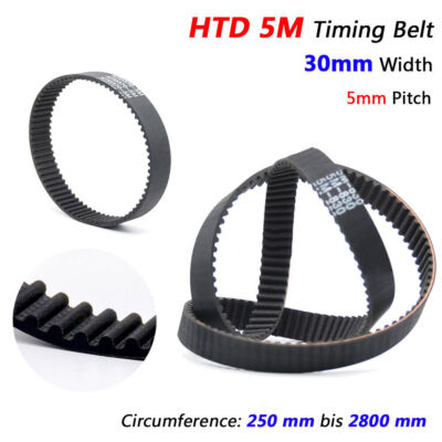 1pc HTD-5M/Width 30mm/Pitch 5mm/Rubber Timing Belt Grinding for CNC