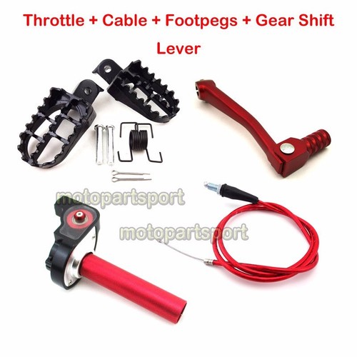 Aluminum Footpegs & Gear Shift Lever Combo – Fits 50-125cc SSR CRF50 Pit Pro Dirt Bikes