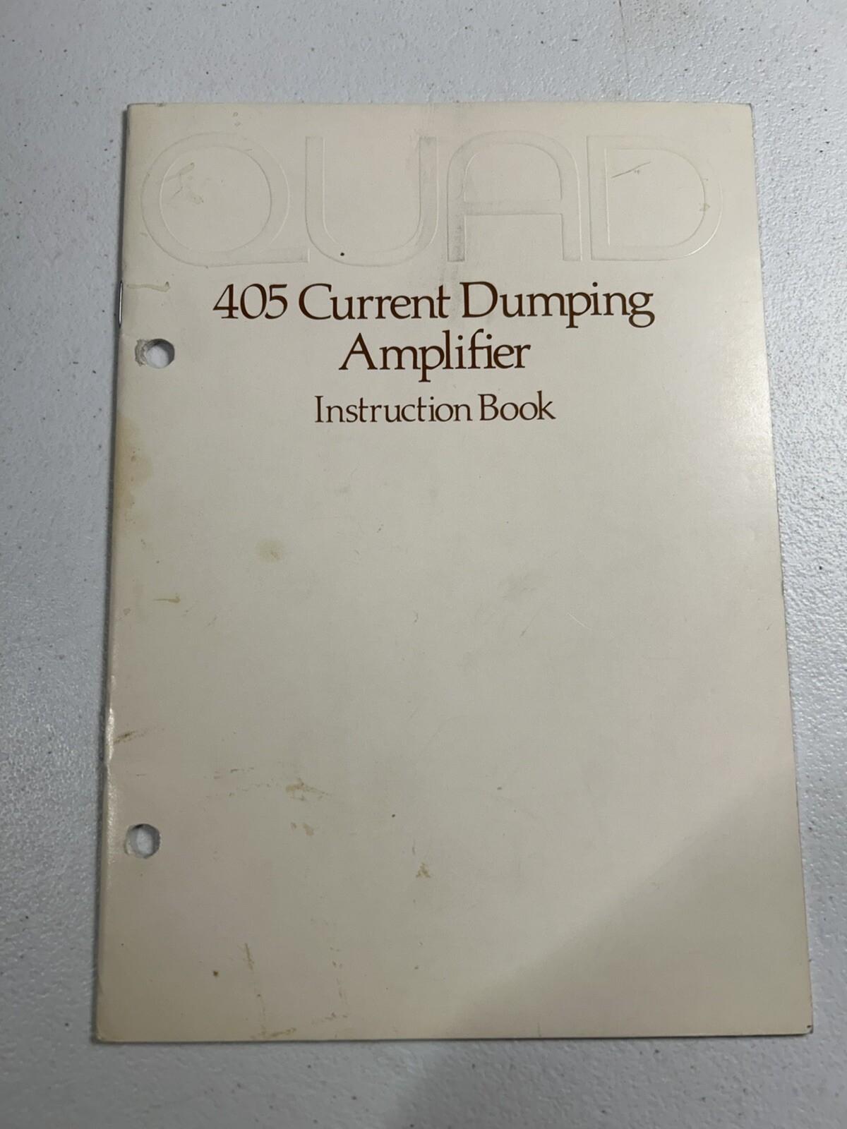 Quad 405 Current Dumping Amplifier Amp Instruction Book Original Vintage OEM