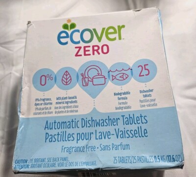 Ecover Automatic Dishwashing Tablets Zero, 25 Count, 17.6 Ounce (Stained Packagi