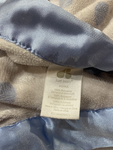 Just Born PUPPY LOVE Blue Star Baby Boy Blanket Fleece Dot Satin Dog BIn711 - Picture 6 of 8