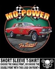 Vintage 1963 Bad Ass 426 Hemi Mo-power Gasser Drag Race Skull Car T-shirt Ab74