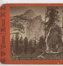 North Dome from Trail near La mon's Ranch Yosemite Valley CA Stereoview c1870