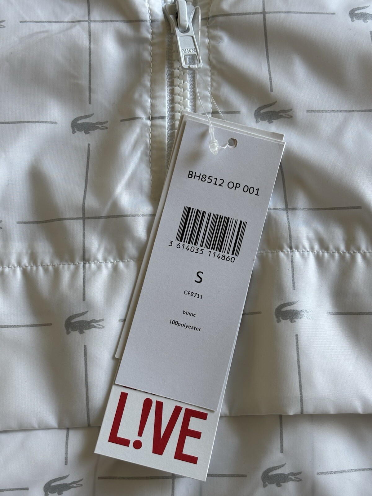 Supreme X Lacoste rare white reflective logo men’s anorak windbreaker sz S NWT! image 4