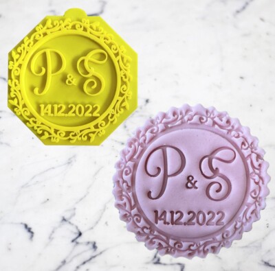 Personalisierter Blumen Hochzeit Braut Debosser Stempel Fondant Cupcake Glasur Keks