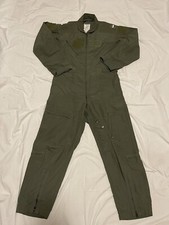 US GI Military Flyers Coveralls CWU 27/P Nomex Fire Retardant Sage Green Used.