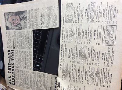 Q1-m Ephemera 1 Page Radio Luxembourg 208 Listings W/c april 21st 1958
