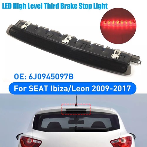 12v 3. Third LED Brake Light Stop Lamp Black For Seat Ibiza Leon 2008-2017 - Picture 4 of 21