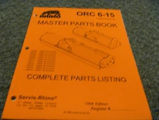 Rhino ORC6-15 OR06 OR07 OR08 OR09 Orchard Flail Mower Parts Catalog Manual xz