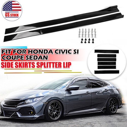 For Honda Civic SI Coupe Sedan 78.7 Side Skirt Extension Splitter Rocker Panel For Honda Civic SI Coupe Sedan 78.7 Side Skirt Extension Splitter Rocker Panel