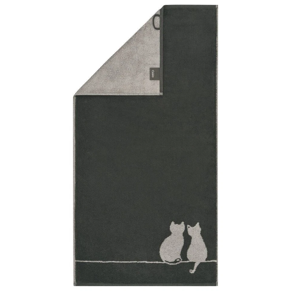 Cawö Gästetuch Handtuch Duschtuch Cute Cats Edition You & Me 6263-77 grau-platin - Bild 1 von 2