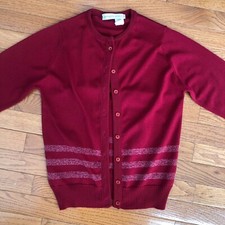 Vintage Givenchy Sport Deep Cranberry Red Lightweight Cardigan Sweater Small 34