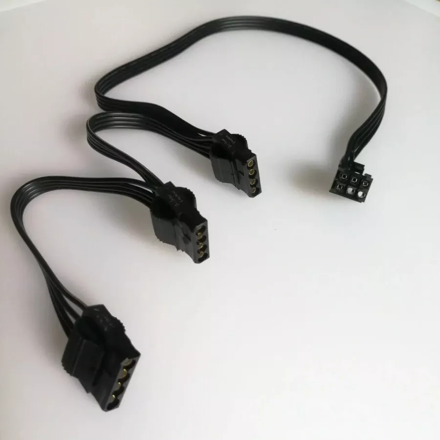 6P To 3 Molex IDE 4P Power Cable For CORSAIR ATX PSU RM1000X RM750X 850X Module - Image 3 of 3