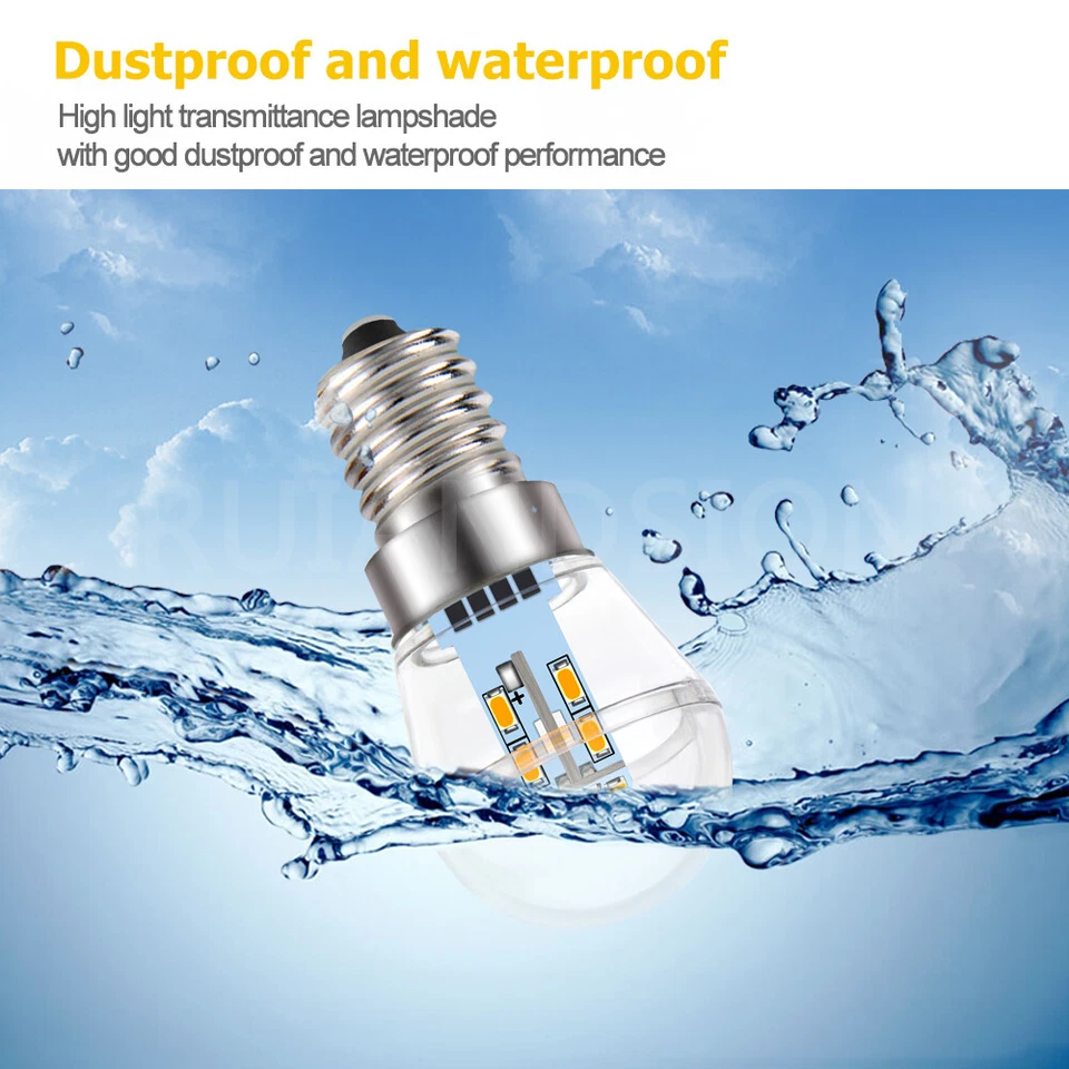 E14 3014 16 Spirale LED Ampoule Réfrigérateur Lampe Suspendue 10-30V Blanc Chaud - Photo 4/4