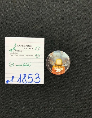 AAFES POGS, 15ª Serie/Impresión, 1 POGS, 25¢, #P1853, COMO NUEVO - Imagen 1 de 2