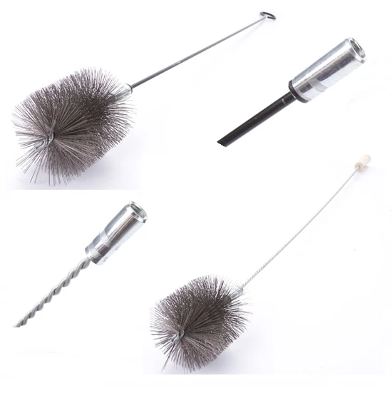 BIRNEPOWER Heizkesselbürste Kesselbürste Ofenrohrbürste Schubstange 80cm oder 100cm Set