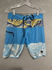 Volcom Mod Tech Board Shorts Mens Size 30 blue Swim Trunks Adult drawstring