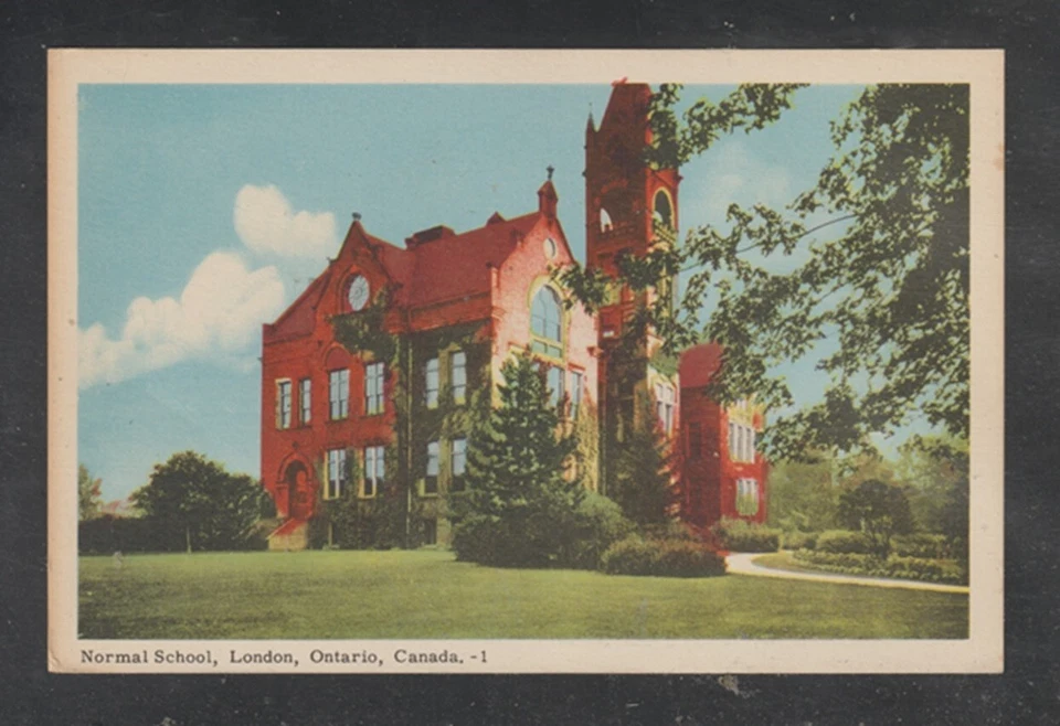 London Ontario Postcard Normal School White Border Unused Publisher PECO - Image 2 of 3