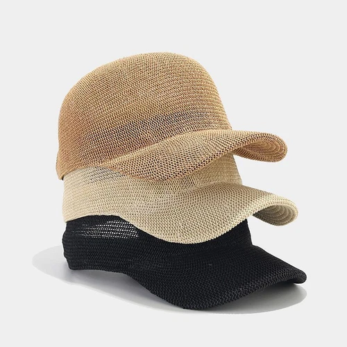 Straw Hat Outdoor Casual Sun Hat Sunscreen Baseball Cap Adjustable Anti-UV Cap - Picture 2 of 13