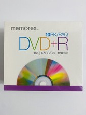 Memorex DVD R 10 Pack 16X, 4.7GB, 120 min With Jewel Cases Sealed