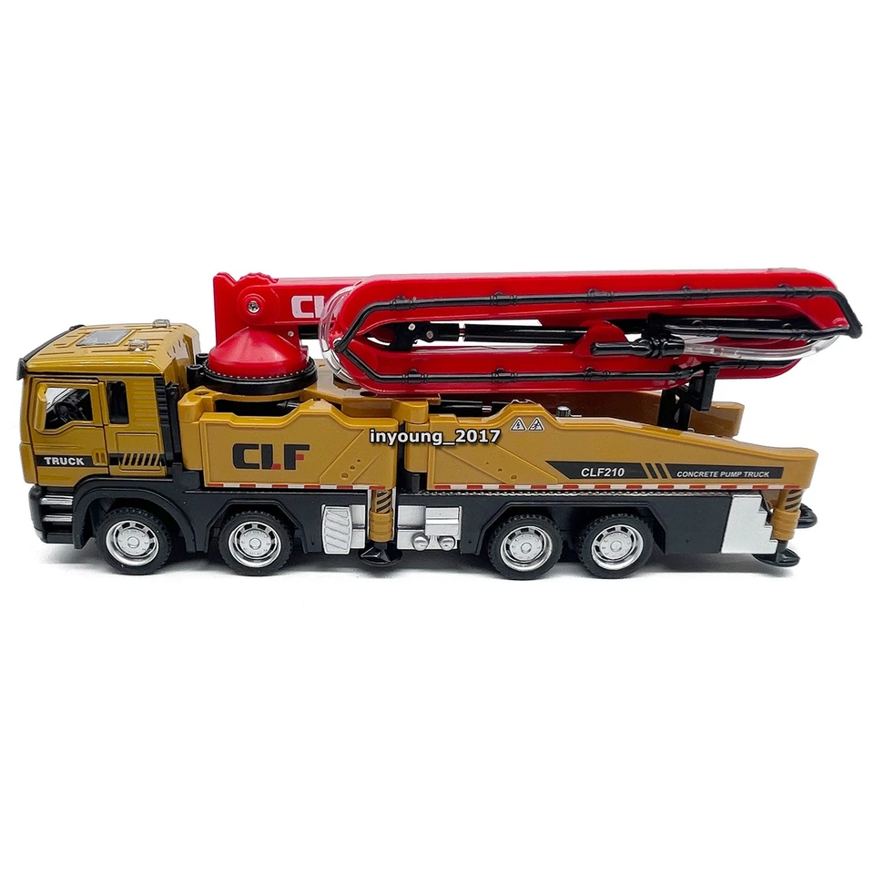1:60 Concrete Pump Truck Toy Model Diecast Construction Vehicle with Light Sound - Image 4 of 4