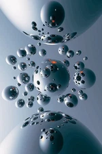 Poster Studio B - Silver Satellites Bubble Ball 24x36" Graphic NEW Wall Art