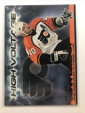 John LeClair 2000-01 Pacific Vanguard #25 HIGH VOLTAGE GREEN SP FLYERS /99