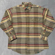 Vintage Orvis Shacket Mens L  Striped Southwestern Heavy Work Shirt Oversized