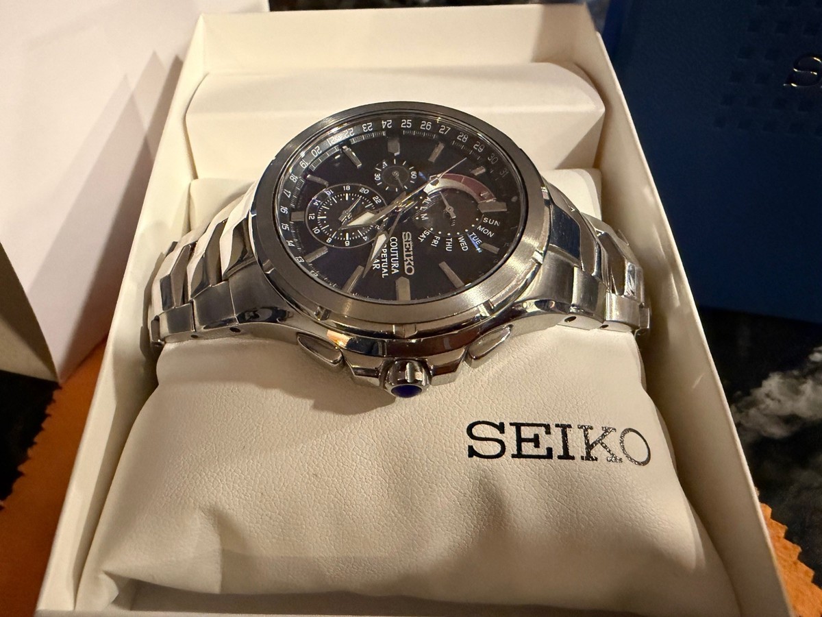 Seiko SSC375 Coutura Solar Perpetual Midnight Blue Men's Watch