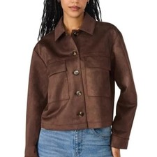 Steve Madden Woman Crop Jacket Suede Long Sle...