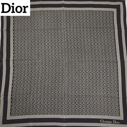 Foulard Christian Dior marron gris 24,4 x 24,4 pouces accessoire de mode unisexe