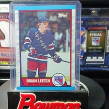 Topps 1989-90 Brian Leetch #136 New York Rangers Rookie Card H.OF. rookie card picture