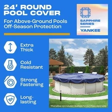 Winter Pool Cover 24 ft Round for Above Ground | Extra Thick & Durable Above-...