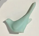 Vintage Fenton Glass - Bird of Happiness Figurine - Satin Blue Matte Light Blue
