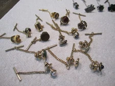 Tie tacks with chain gold tone lot