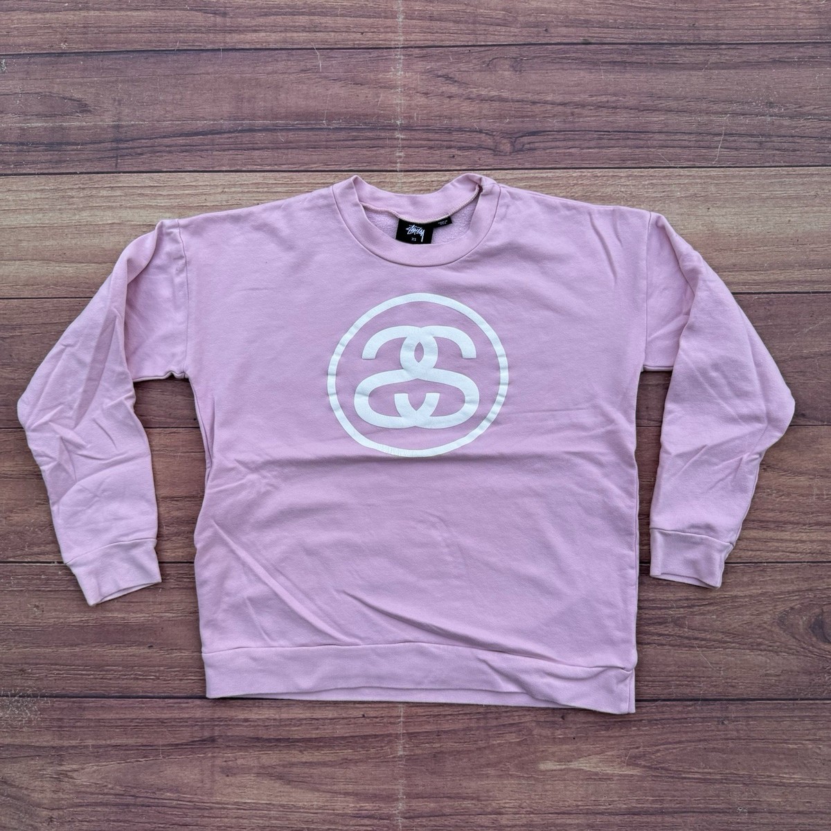 Vintage Stüssy Chanel Logo Pink Skate Sweatshirt Sz XS Crewneck