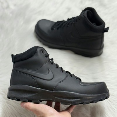 Nike Manoa Leather Triple Black Mens HF7095-001 VNDS Sz 11