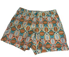 Crown And Ivy Woman's Shorts Orange And Turquoise Size 4