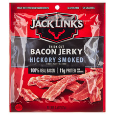 Jack Link'S Bacon Jerky Hickory smoked 2.5 oz bag-Flavorful Ready to Eat Meat...