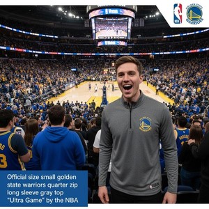Official Golden State Warriors Gray Quarter Zip Long Sleeve