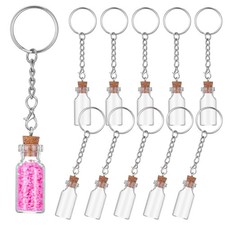 Mini Glass Bottles 3ml Glass Wish Jars with Cork Lids Tiny Glass Keychain Jars