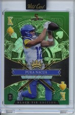 Puka Nacua King of Spades 1/4 2026 Wild Card Draw Black Tie #SDPS-PNN