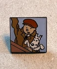 TINTIN / HERGÉ PIN'S CARRE ENAMEL CORNER No. 250 BLUE LOTUS Perfect Condition