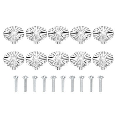 10 Pcs 1.5'' Cabinet Knobs, Plastic Drawer Pulls for Bedroom, Silver