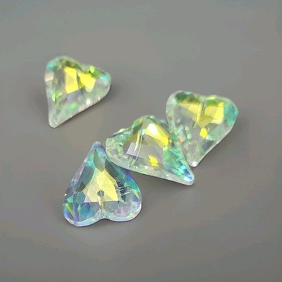 Faceted Crystal Suncatcher Glass Heart 4x Prism Pendant Crystals AB DIY Craft