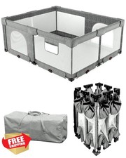 Patywaga Playpen 59" 71" Gray with Mat