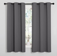 NICETOWN Insulated Blackout Curtains 2 Panels Grey L63 x W72 Inches New