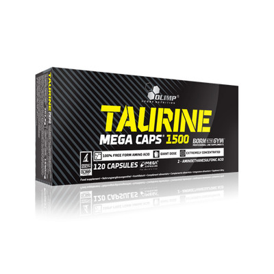 (66,57 EUR/kg) Olimp Taurine Mega Caps 120 Kapseln Glutenfrei Muskelauifbau