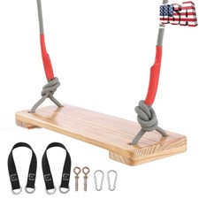 Pinewood Wooden Swing Seat Heavy Duty Suspended Seat Tree Swings for Kids