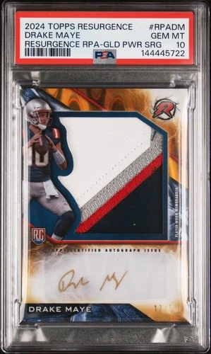 2024 TOPPS RESURGENCE RESURGENCE PATCH AUTO GOLD POWER DRAKE MAYE RC /50 PSA 10